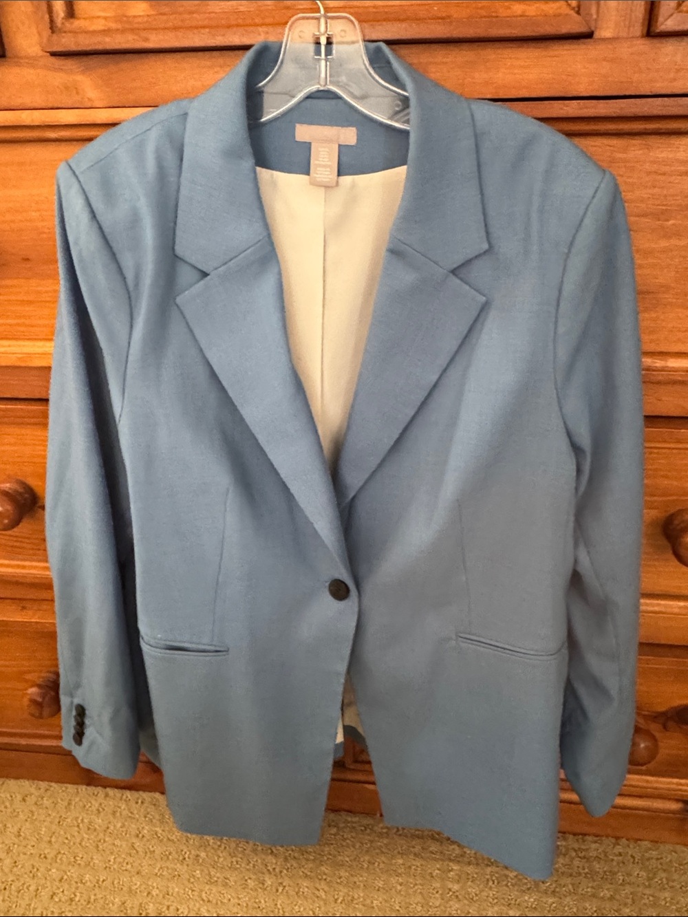 H&M Pale Blue Single-Button Women's Blazer